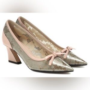 No. 21 Lace Leather Shoes/Heels/Pumps. Pink. Bridal/Wedding. NWOB. Size 40